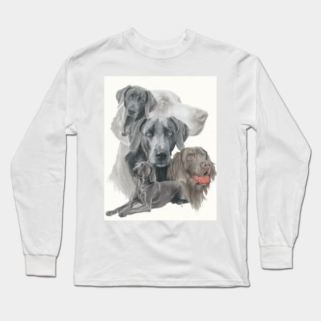 Weimaraner Medley Long Sleeve T-Shirt by BarbBarcikKeith